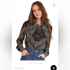 Hunter Bell Frances Top - Aces Wild Black - Large - NWT